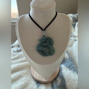 Certified Type A Blue Water Jade Dragon Pendant – Double-Sided Carving